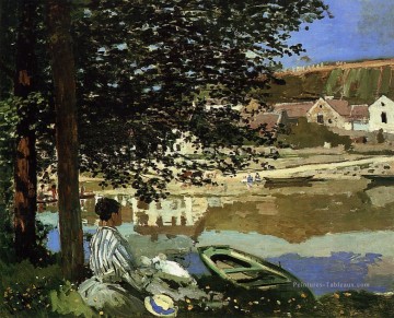 Scène de rivière à Bennecourt Claude Monet Peinture à l'huile